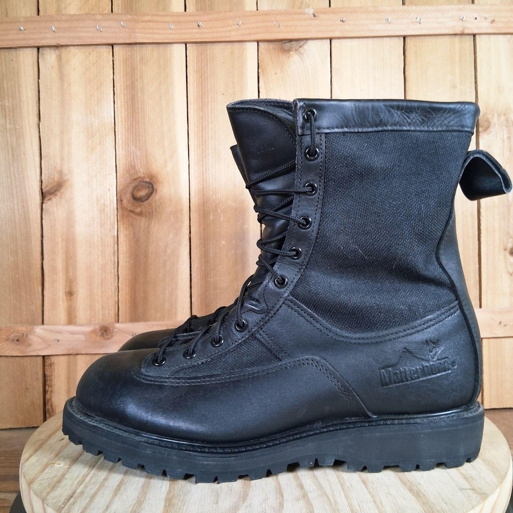 Matterhorn Combat Boots Mens 8.5 W Black Leather Insulated Vibram Military Lined